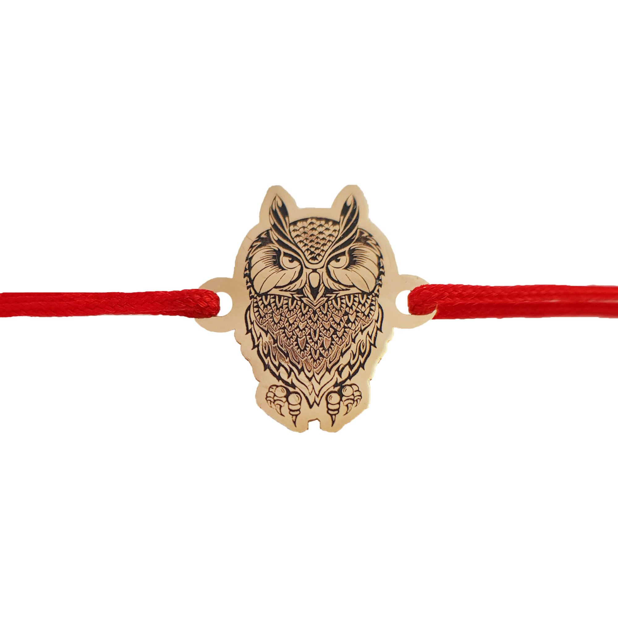 Bratara snur reglabil, Grata, bufnita,Aur14k