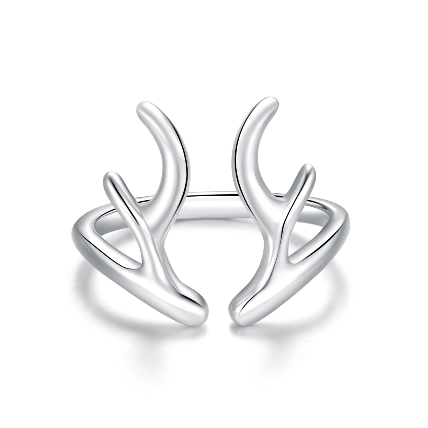 Inel reglabil din argint Reindeer Horns