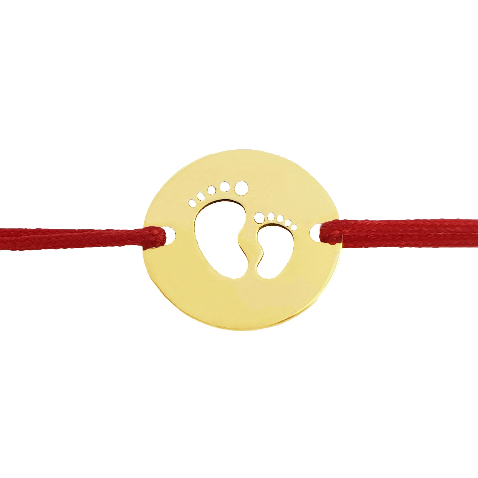 Bratara snur reglabil, Grata, banut perforat talpite, Aur 14k