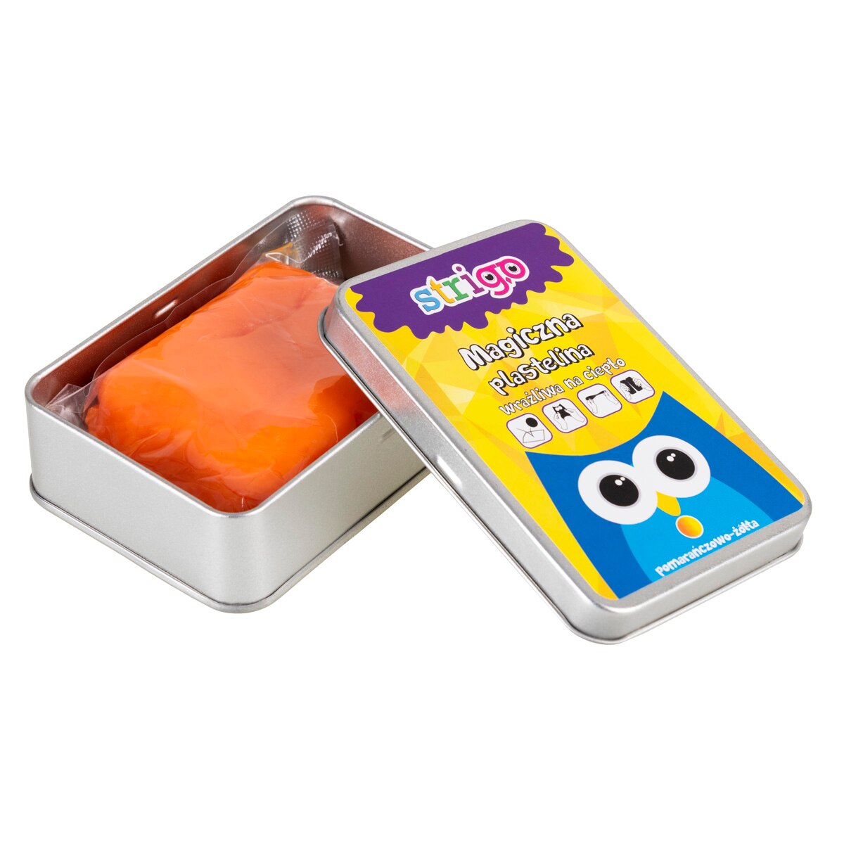 Plastilina magica Strigo, Termosensibila, portocaliu-galben