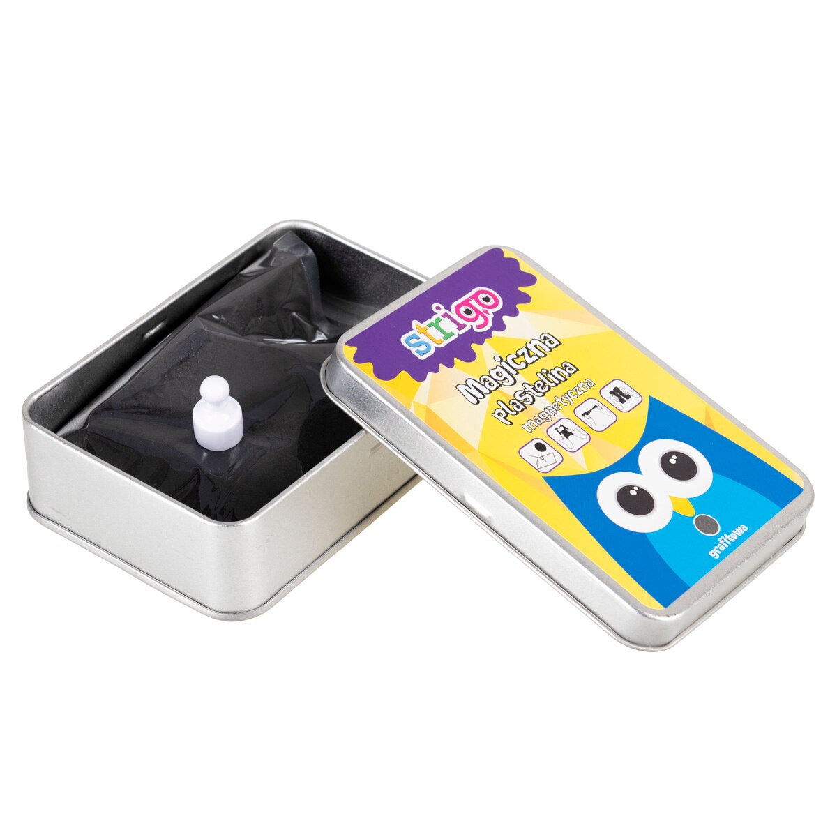 Plastilina magica Strigo, magnetica, Negru