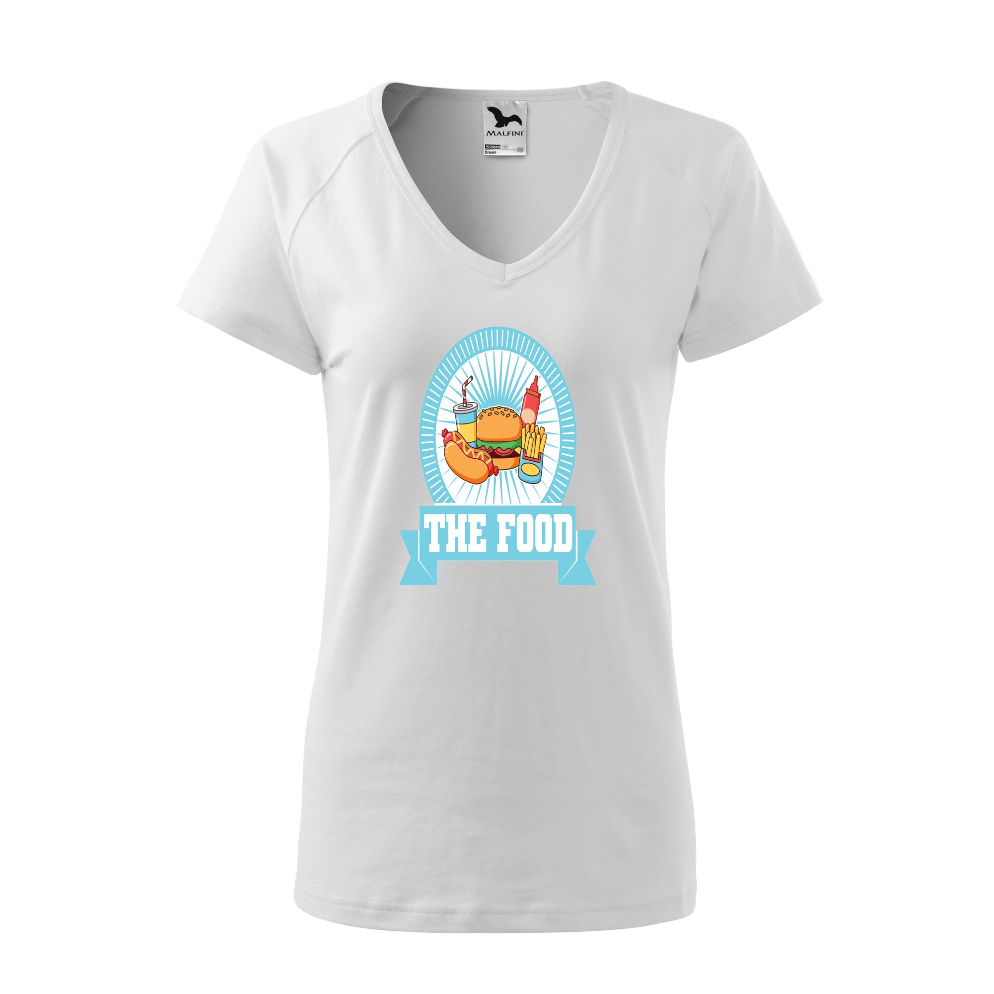 Tricou dama, Malfini, The Food, Alb, M