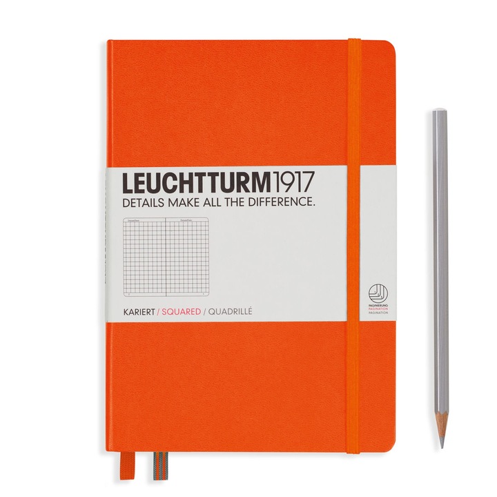Notebook A5 Coperta Rigida, Matematica, Portocaliu, Leuchtturm1917
