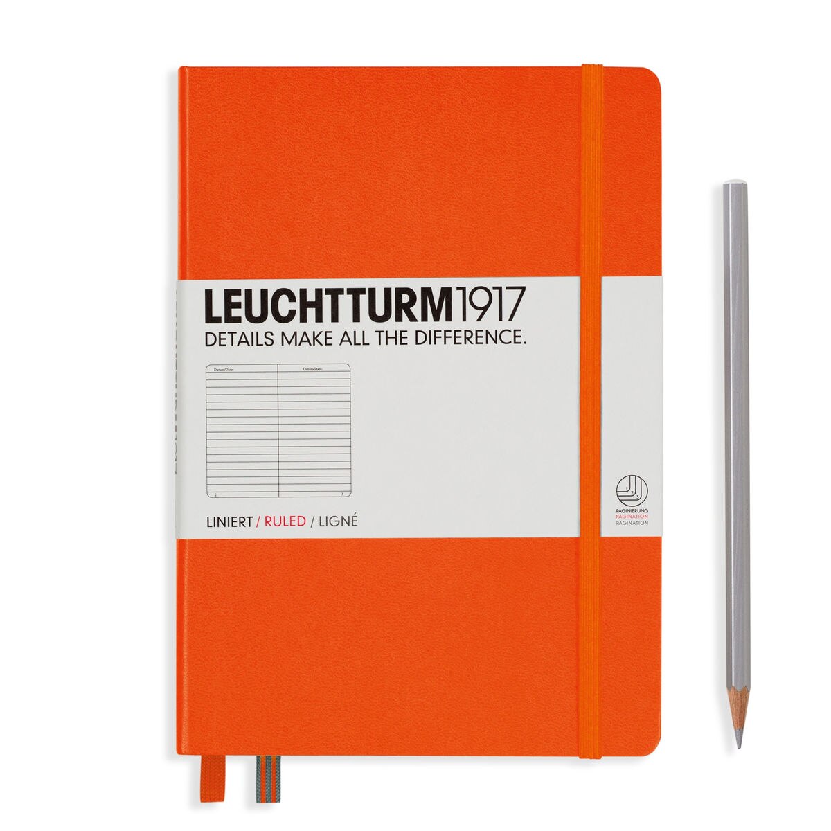 Notebook A5 Coperta Rigida, Dictando, Portocaliu, Leuchtturm1917