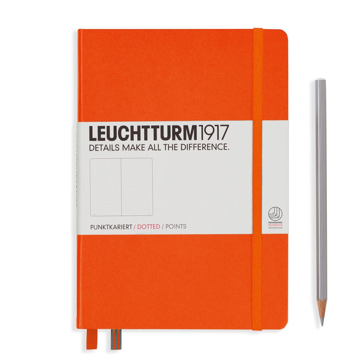 Notebook A5 Coperta Rigida, Liniatura Punctata, Portocaliu, Leuchtturm1917