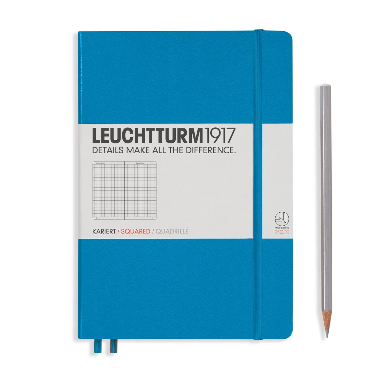 Notebook A5 Coperta Rigida, Matematica, Albastru Azur, Leuchtturm1917