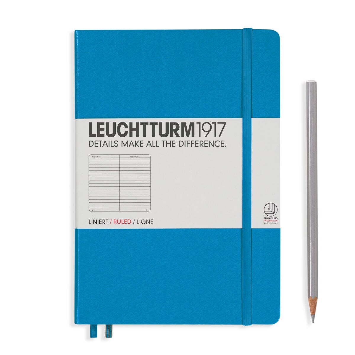 Notebook A5 Coperta Rigida, Dictando, Albastru Azur, Leuchtturm1917