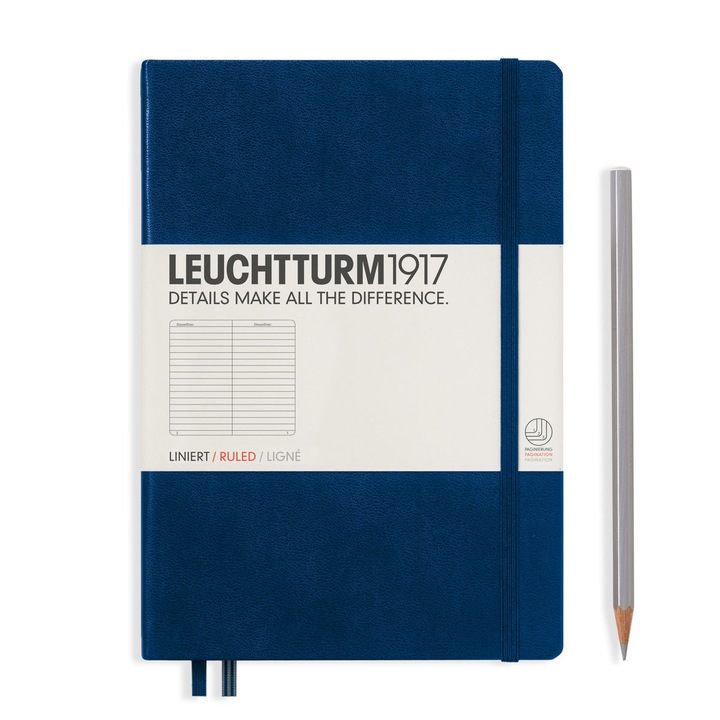 Notebook A5 kemény borítós, Dictando, sötétkék, Leuchtturm1917