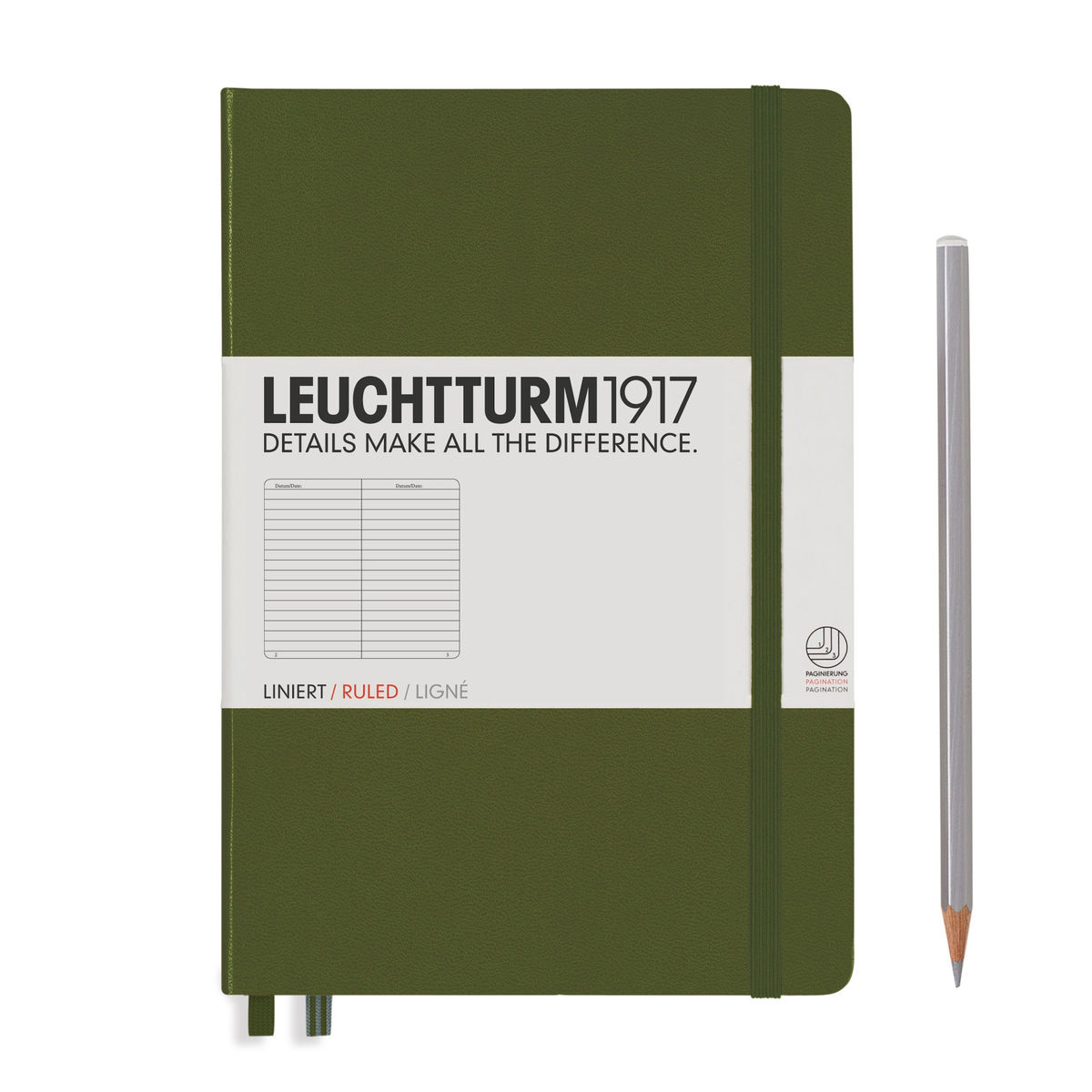 Notebook A5 Coperta Rigida, Dictando, Verde Army, Leuchtturm1917