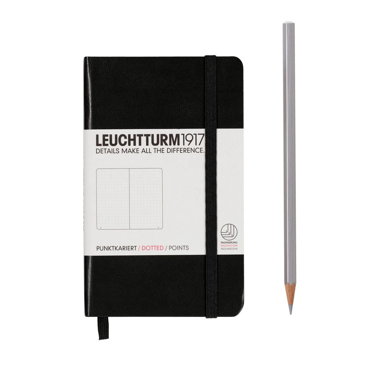 Notebook A6 Coperta Rigida, Liniatura Punctata, Negru, Leuchtturm1917