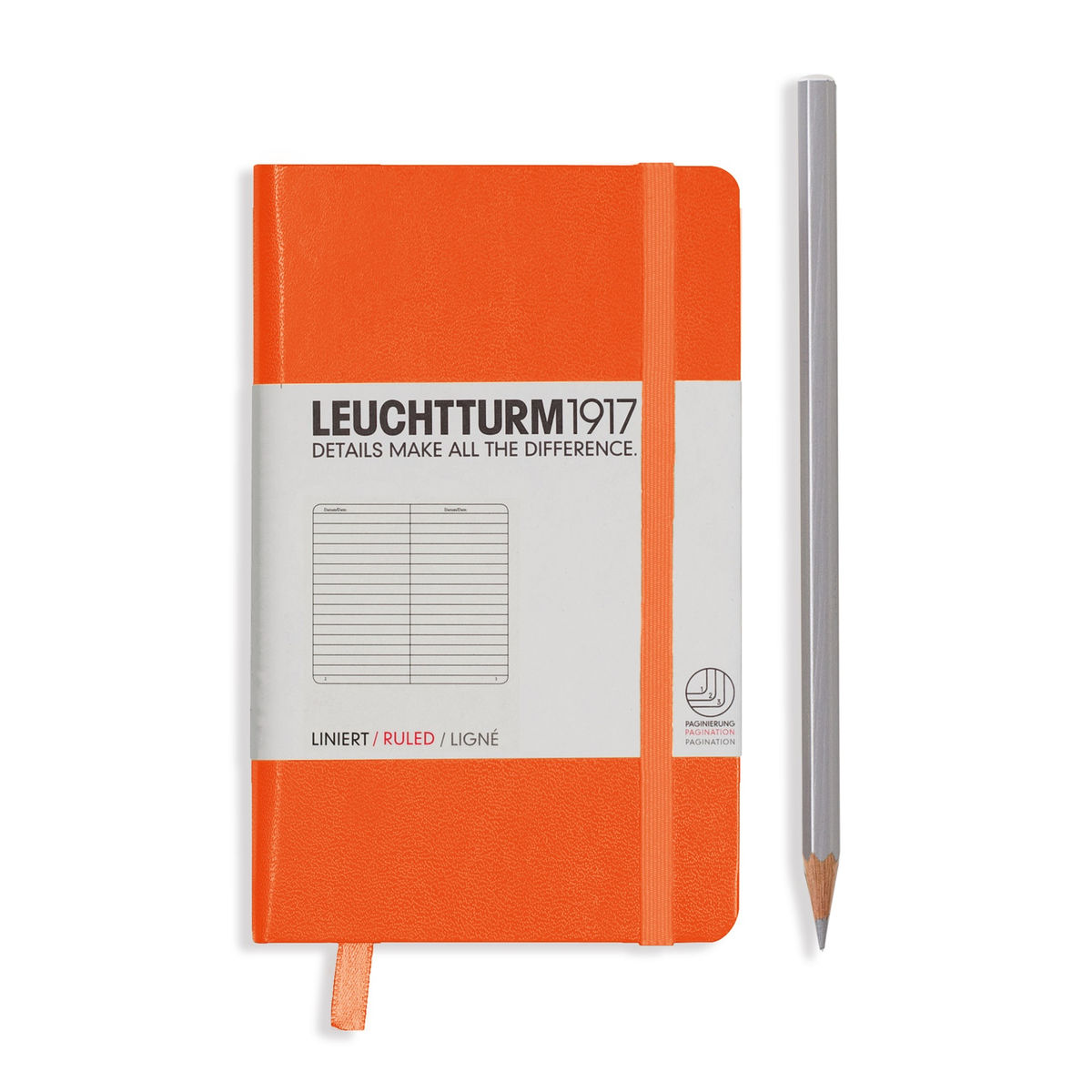 Notebook A6 Coperta Rigida, Dictando, Portocaliu, Leuchtturm1917