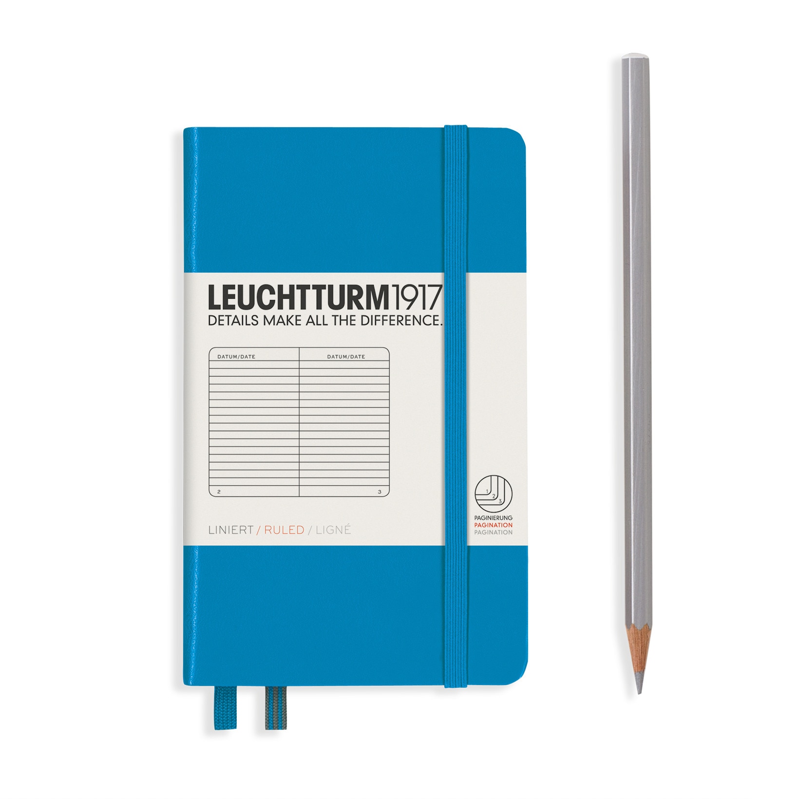 Notebook A6 Coperta Rigida, Dictando, Albastru Azur, Leuchtturm1917