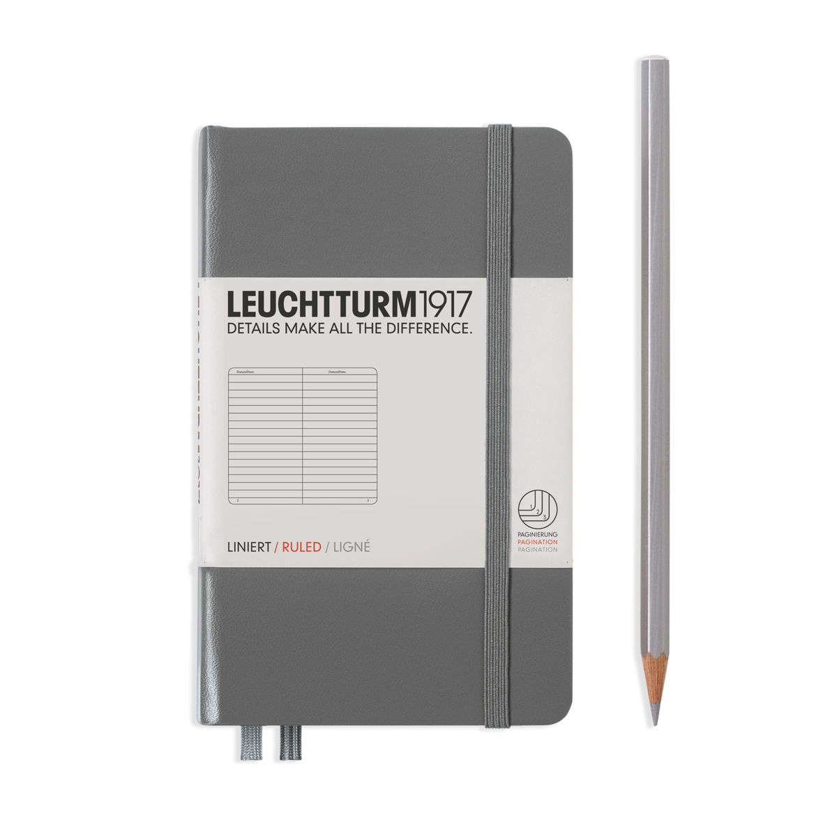 Notebook A6 Coperta Rigida, Dictando, Antracit, Leuchtturm1917