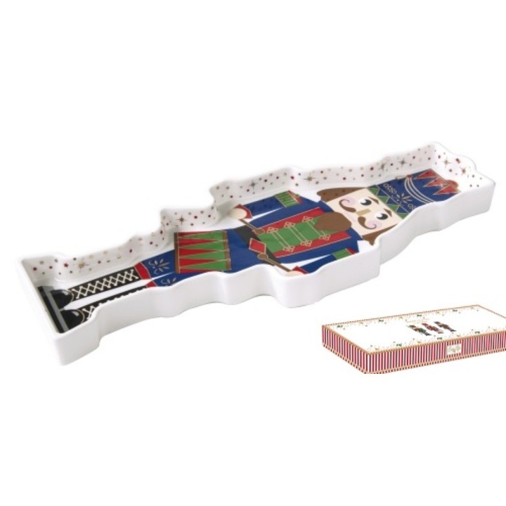 Porcelántál diótörő tál 36,5 x 14 cm, dobozban, Nutckrackers