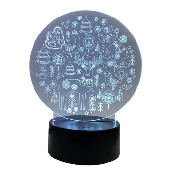 Lampa de craciun 3D LED , model ren ,7 culori , lumina ambientala , alimentare usb sau baterii Lampa de craciun 3D LED , model ren ,7 culori , lumina ambientala , alimentare usb sau baterii