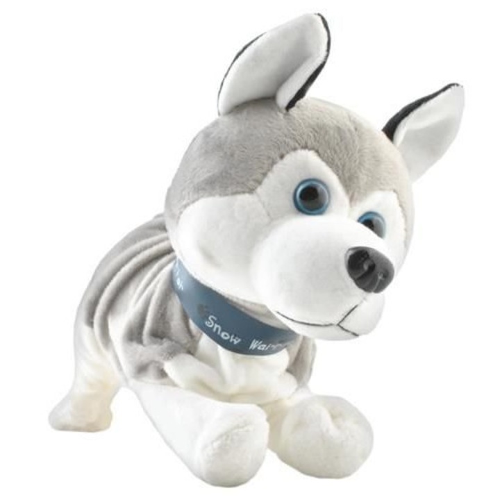 Caine interactiv gri, pentru copii, 24 cm