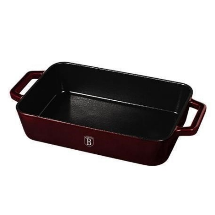 Tava pentru cuptor din fonta emailata 30 cm Burgundy Metallic Line Berlinger Haus BH 6500