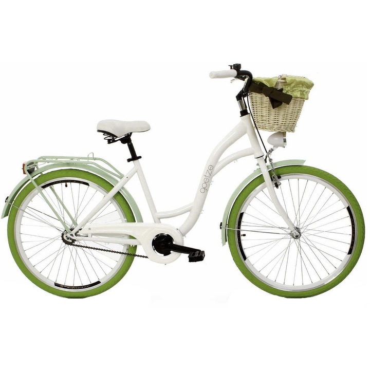 Bелосипед Goetze Colorus, 1 скоростен, Kолела 26", Бял/Зелено