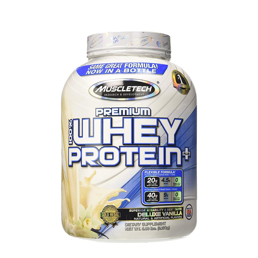 Proteina, Muscletech, Premium Whey Protein Plus, Vanilie De Lux, 2.270 Kg