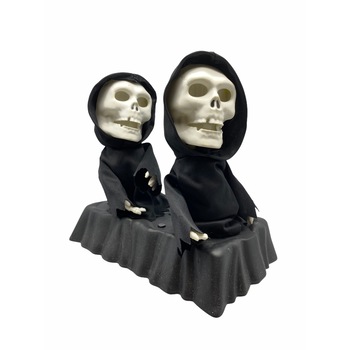 Set 2 scheleti cu sunet pentru Halloween, Atelier, Plastic, Alb/Negru Set 2 scheleti cu sunet pentru Halloween, Atelier, Plastic, Alb/Negru