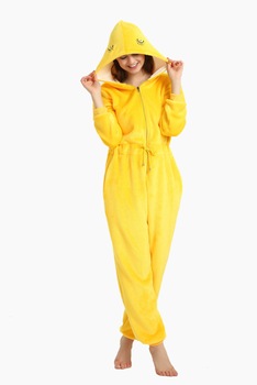 Pijama intreaga kigurumi, Onesie, model pitulice galbena Pijama intreaga kigurumi, Onesie, model pitulice galbena