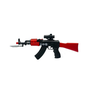 Set Pusca Mitraliera tip Ak-47 cu baioneta si luneta, kalashnikov, 49x20 cm ,3 piese Set Pusca Mitraliera tip Ak-47 cu baioneta si luneta, kalashnikov, 49x20 cm ,3 piese