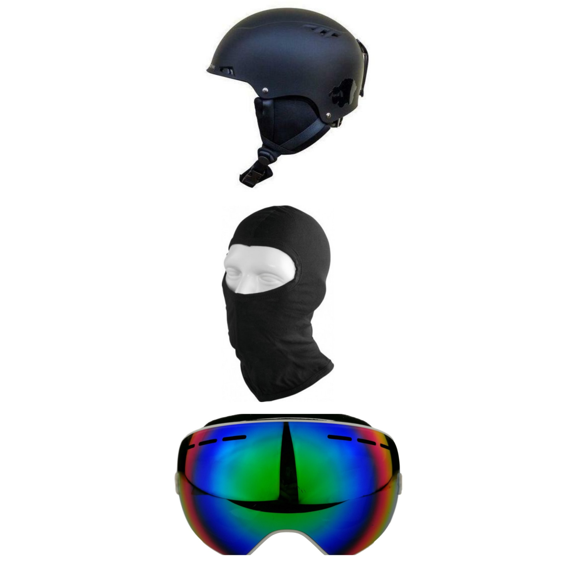 Casca ski/snowboard, Blacksheep Matte Black + Ochelari Furgler C2 + Cagula Lycra - M
