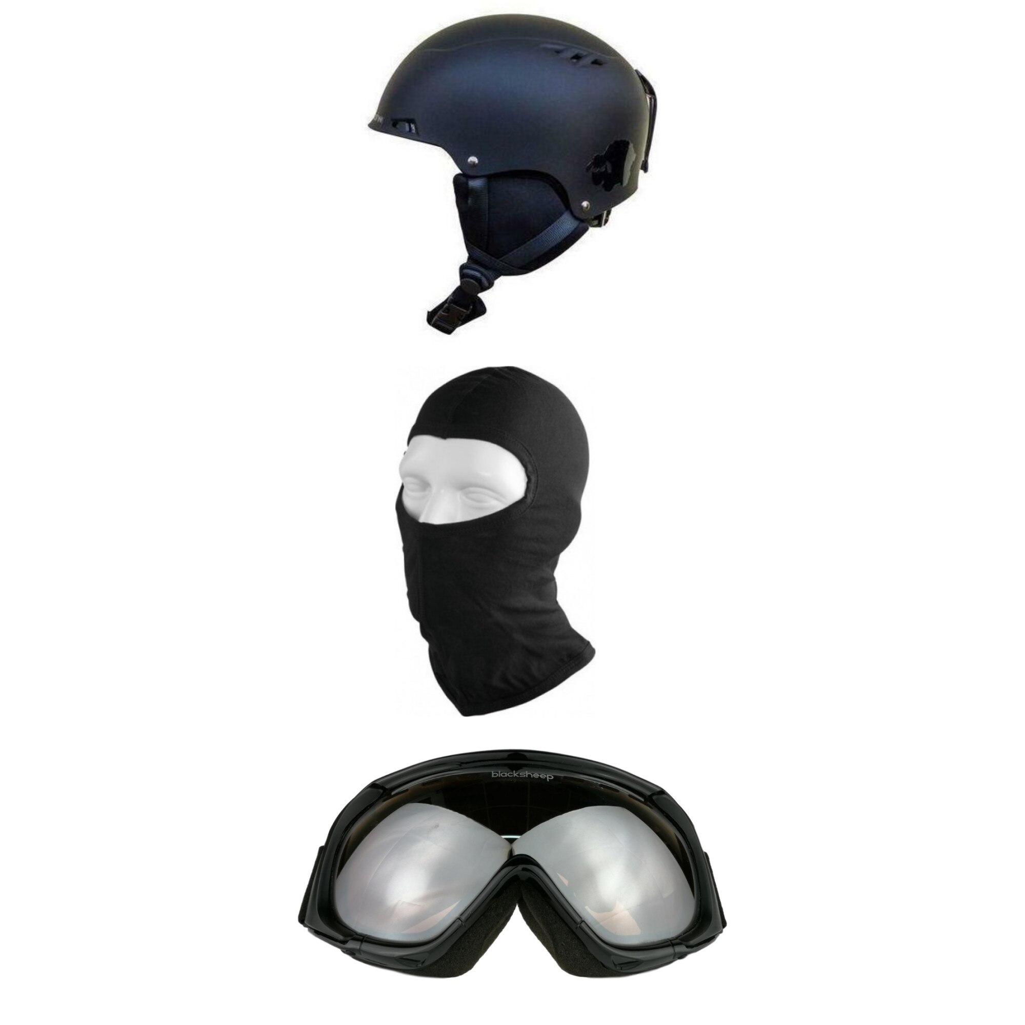 Casca ski/snowboard, Blacksheep Matte Black + Ochelari Graham Orange C2 + Cagula Lycra - S