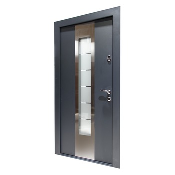 Usa metalica pentru exterior casa , antracit,geam tripan , stanga 950x2050mm Usa metalica pentru exterior casa , antracit,geam tripan , stanga 950x2050mm