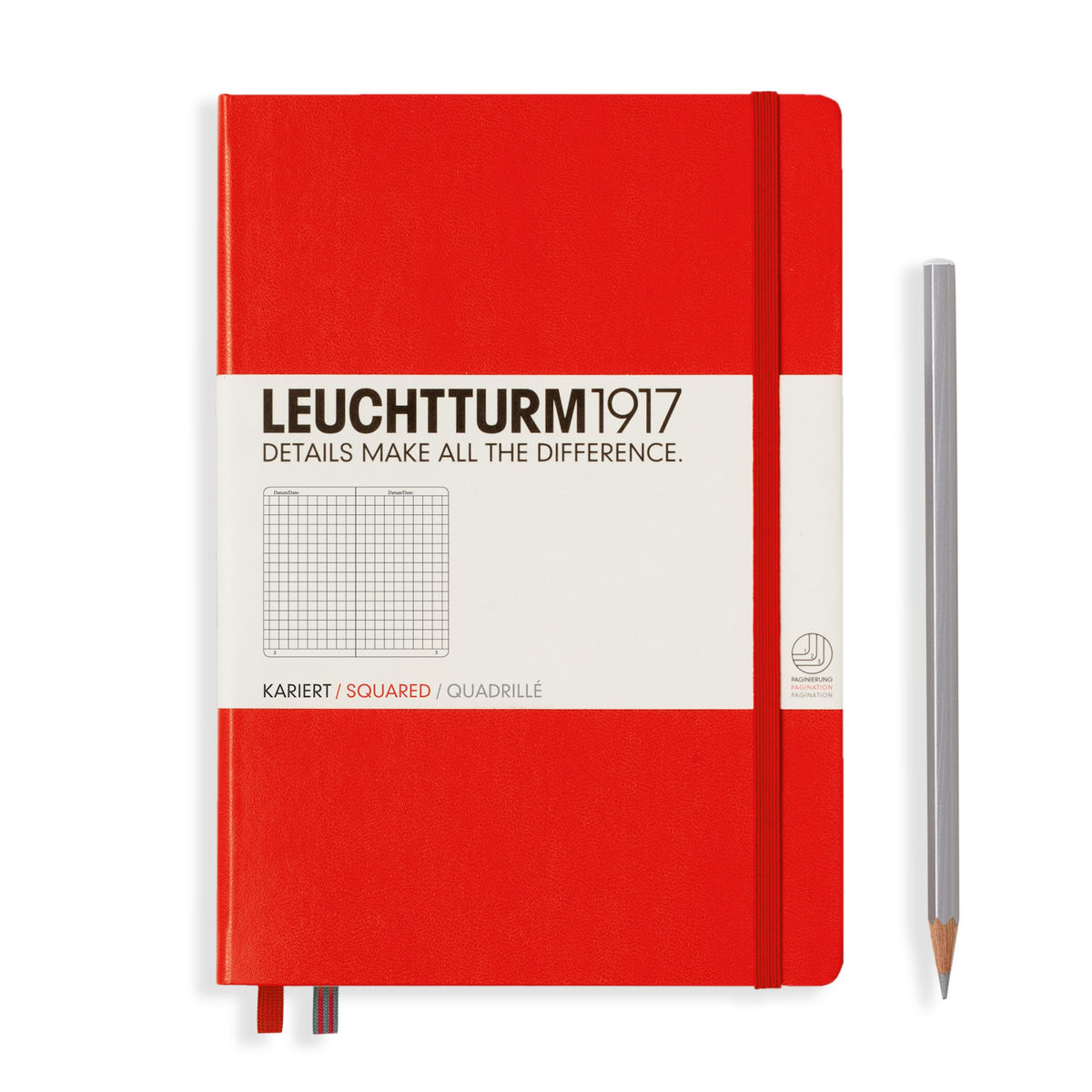 Notebook A5 Coperta Rigida, Matematica, Rosu, Leuchtturm1917