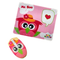 Pachet Mouse & Mousepad Ms Boo marca SMART TabbyBoo tehnologie Wireless 2,4G DPI 800-1200-1600 USB pentru PC sau laptop si USB adaptor pentru tablete