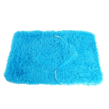 Set covor de baie alcatuit din 3 piese, cu blanita pufoasa, 80 cm, albastru Set covor de baie alcatuit din 3 piese, cu blanita pufoasa, 80 cm, albastru