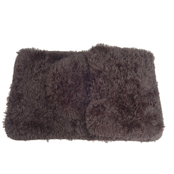 Set covor de baie alcatuit din 3 piese, cu blanita pufoasa, 80 cm, maro Set covor de baie alcatuit din 3 piese, cu blanita pufoasa, 80 cm, maro