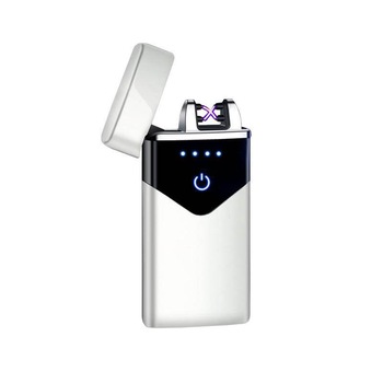 Bricheta electrica Edman PX1 antivant cu Touch, incarcare USB, Argintiu