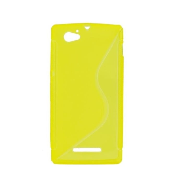 Капак Sony Ericsson Xperia Z1 Mini Compact, S Line, прозрачен силикон, жълт