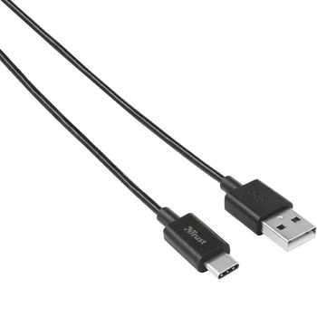 Cablu de date Trust, USB Type C, 480Mbps, 1m, Black Cablu de date Trust, USB Type C, 480Mbps, 1m, Black