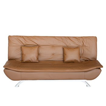 Canapea extensibila Oslo, piele ecologica maro, 114x190 cm Canapea extensibila Oslo, piele ecologica maro, 114x190 cm