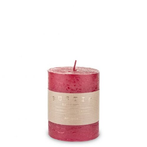 Lumanare handmade, Rustic, rosu, 10x7 cm