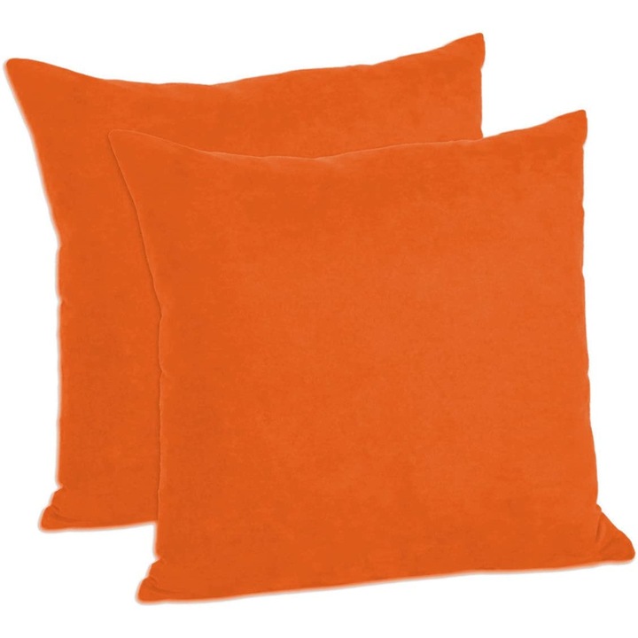 Set 2 fete de perna 40x40 cm bumbac ranforce orange