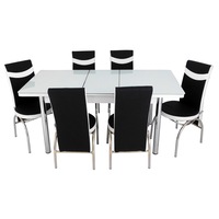 set masa extensibila model alba cu 6 scaune negru cu alb imagen 7_0_
0