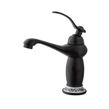 Baterie lavoar , TRENDY'S, negru mat , cu broderie ceramica Baterie lavoar , TRENDY'S, negru mat , cu broderie ceramica