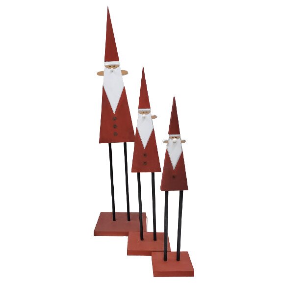 Set Mos Craciun, Alb/Rosu, MDF