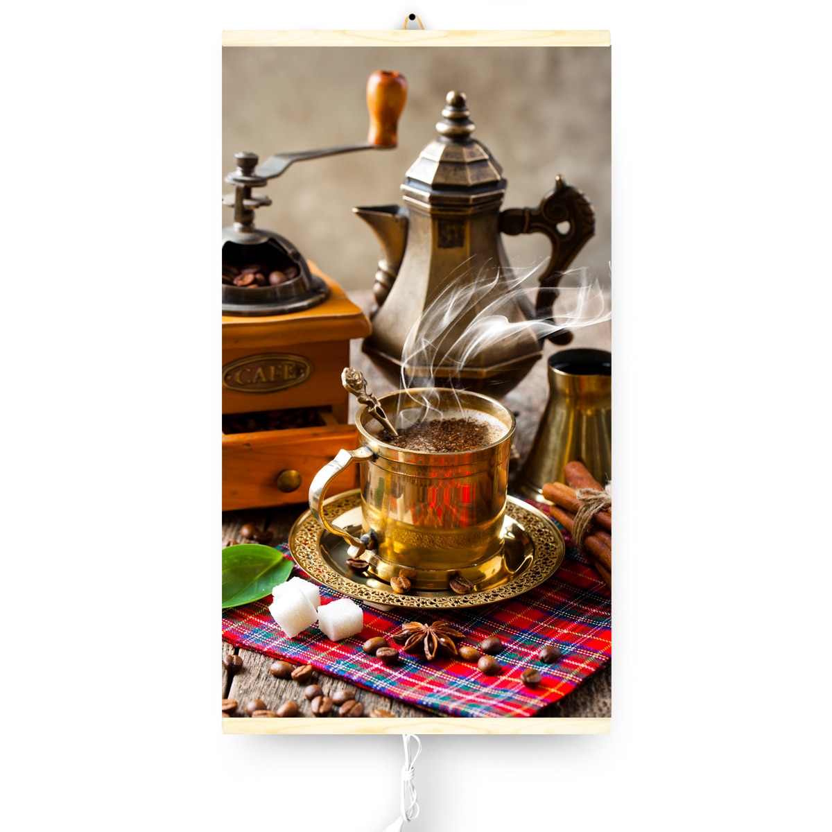 Panou radiant infrarosu Trio model Coffee, 430W, 0,9kg, termostat 2 trepte, 100cm x 60cm