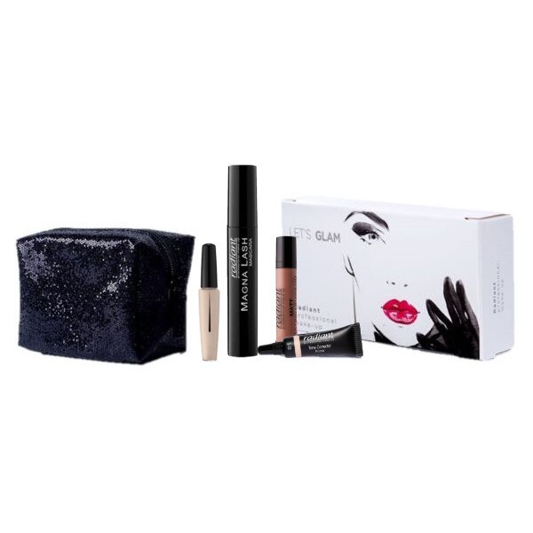 Set Radiant Let's Glam 02, Primer 4 ml + Concealer 4 ml + Ruj Lichid 3.5 ml + Mascara 13 ml
