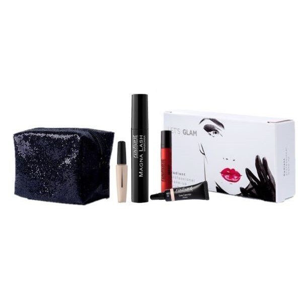 Set Radiant Let's Glam 01, Primer 4 ml + Concealer 4 ml + Ruj Lichid 3.5 ml + Mascara 13 ml