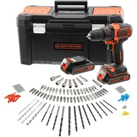 Masina de gaurit, Black & Decker, Baterie 2Ah, Incarcator, Carcasa, 18V