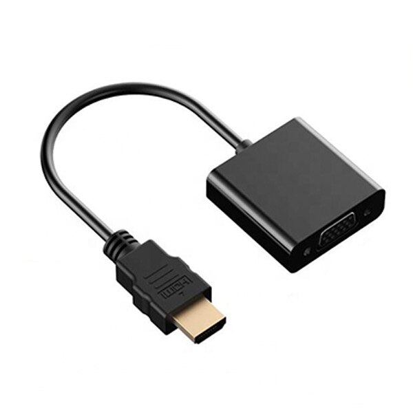 Кабелен адаптер HDMI мъжки 1920x1080 @60Hz към VGA женски, черен - eMAG.bg