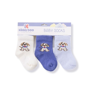 Set 3 perechi de sosete 2-3 ani Puppy Blue Set 3 perechi de sosete 2-3 ani Puppy Blue