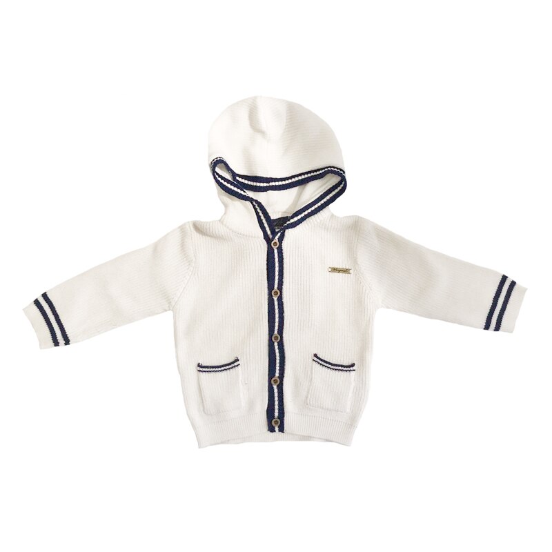 Cardigan, Mayoral, bebe baiat, alb, 6 luni