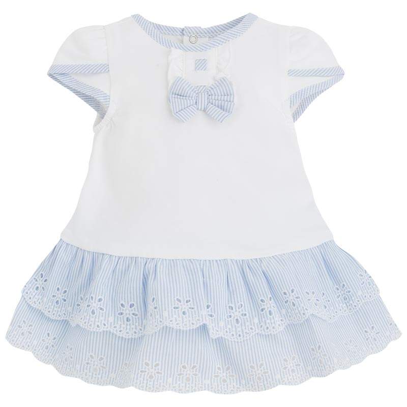 Rochie, Mayoral, bebe fetita, alb/blue, 2-4 luni